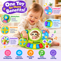Interactive musical toy for toddlers featuring an animal-themed keyboard and sound functions.