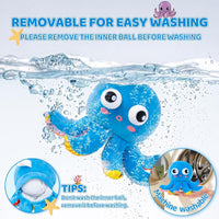 Interactive octopus stuffed animal with a plush exterior and electronic musical features.