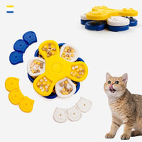 Interactive Pet Food Puzzle with Rotating Compartments for Cats