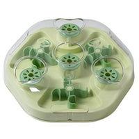 Interactive puzzle feeder for cats and dogs with maze-style feeding sections