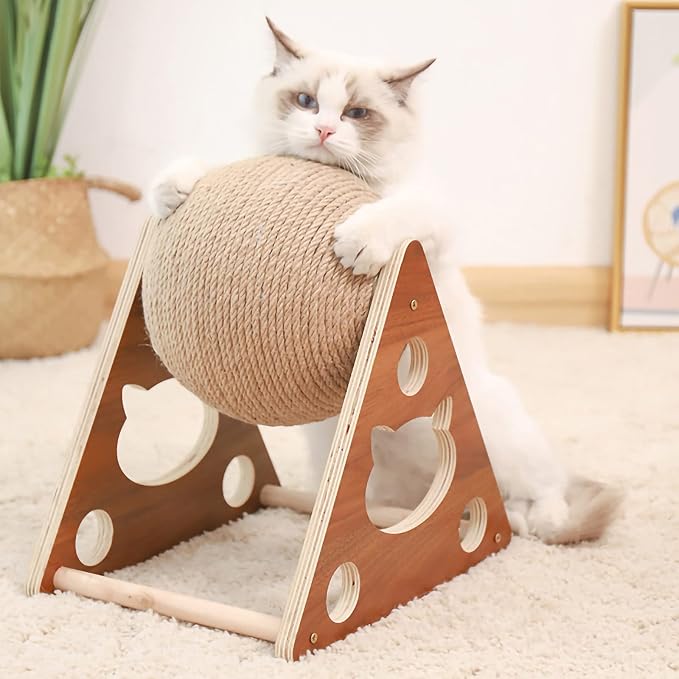 Interactive Sisal Cat Toy with Scratching Surface
