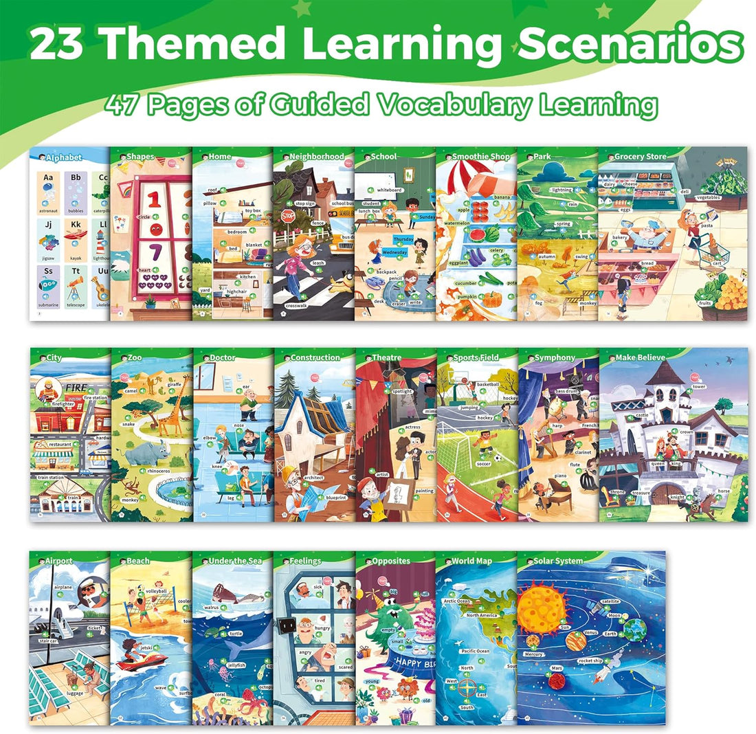 Interactive sound learning book for toddlers with touch activated audio