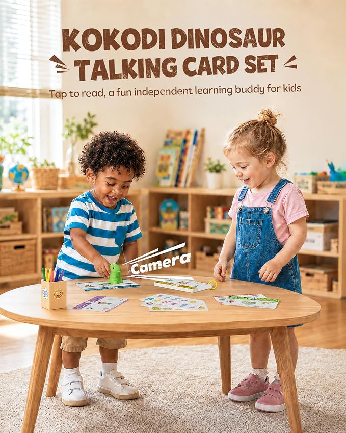 Interactive talking pen educational set with learning cards for preschool activities.