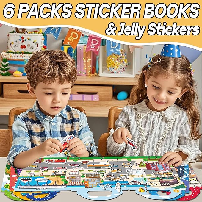 Fun jelly sticker book for toddlers with reusable stickers