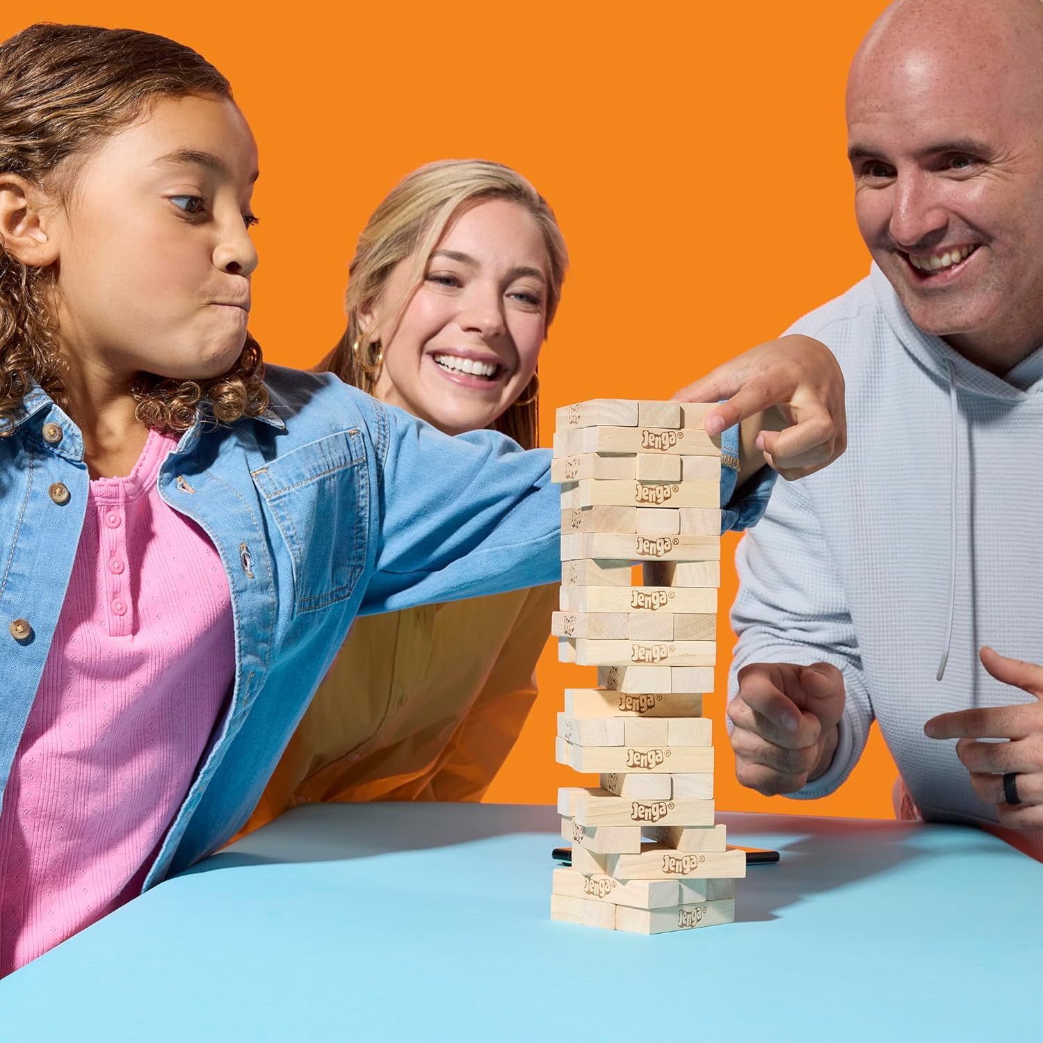 Wooden blocks set for stacking tower game