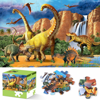 48 Piece Jumbo Floor Puzzle featuring Waterfall Dinosaur Theme for Toddlers and Preschoolers