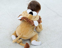 Full-length infant costume made with soft-looking beige material