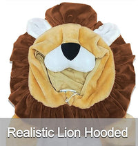 Baby modelling a lion-inspired outfit with long sleeves and relaxed legs