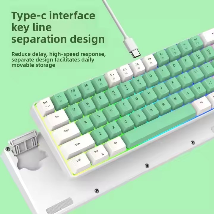 K701 keyboard displaying colourful RGB illumination