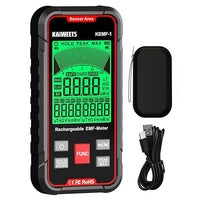 Front View of KAIWEETS 3-in-1 Handheld EMF Detector with LCD Display