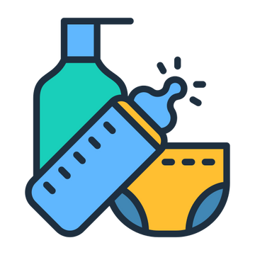 Baby care category icon for everyday baby essentials and care products