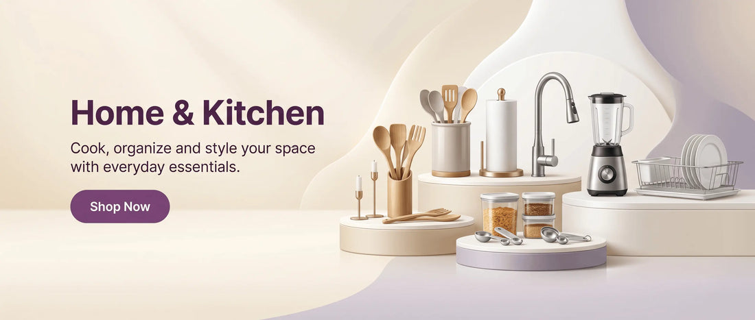Kartlo home and kitchen banner with useful kitchen appliances and home essentials