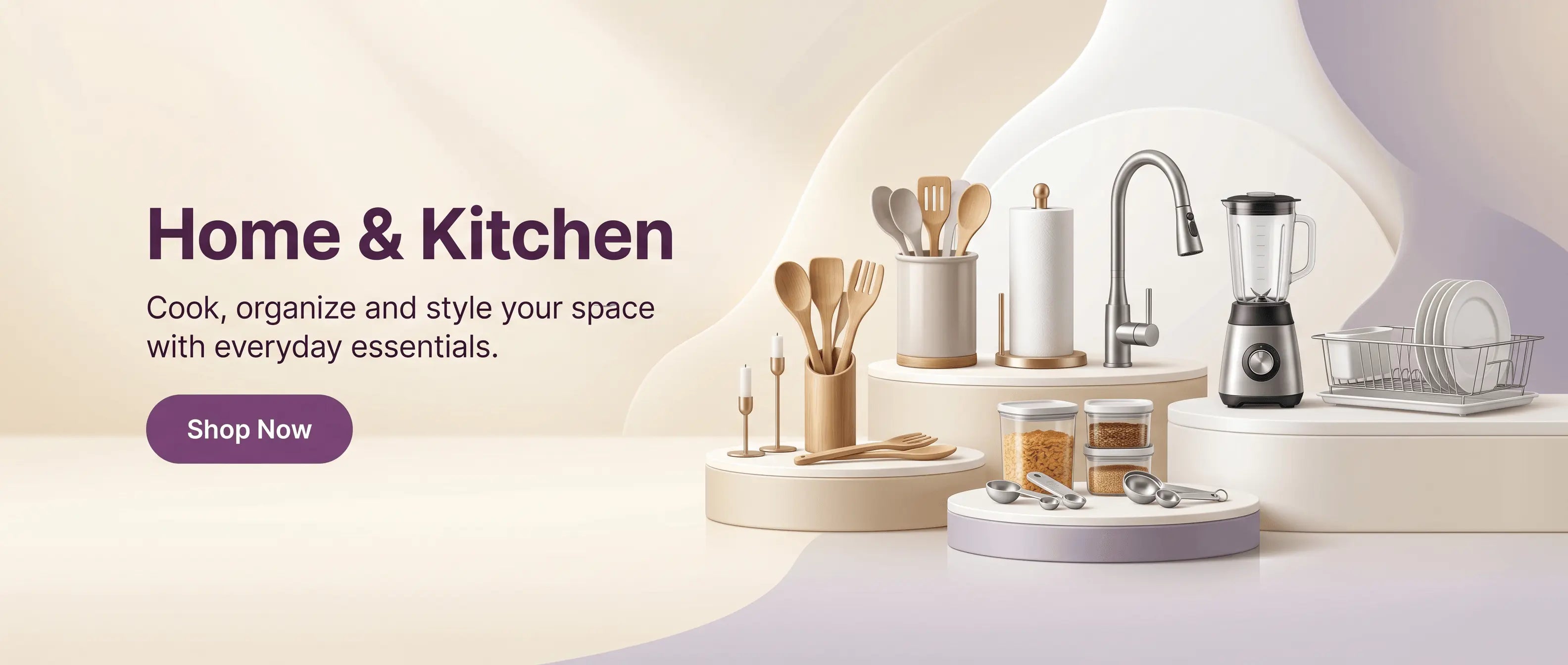 Kartlo home and kitchen banner with useful kitchen appliances and home essentials