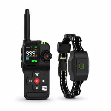 Pet location accessory collection image with wearable pet device and handheld unit
