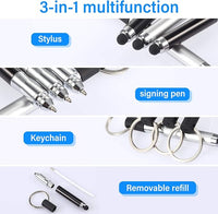 Close view of the keyring loop on a compact touchscreen stylus pen