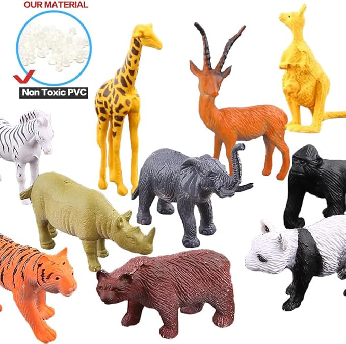 Kids animal figure toy set with jungle wildlife