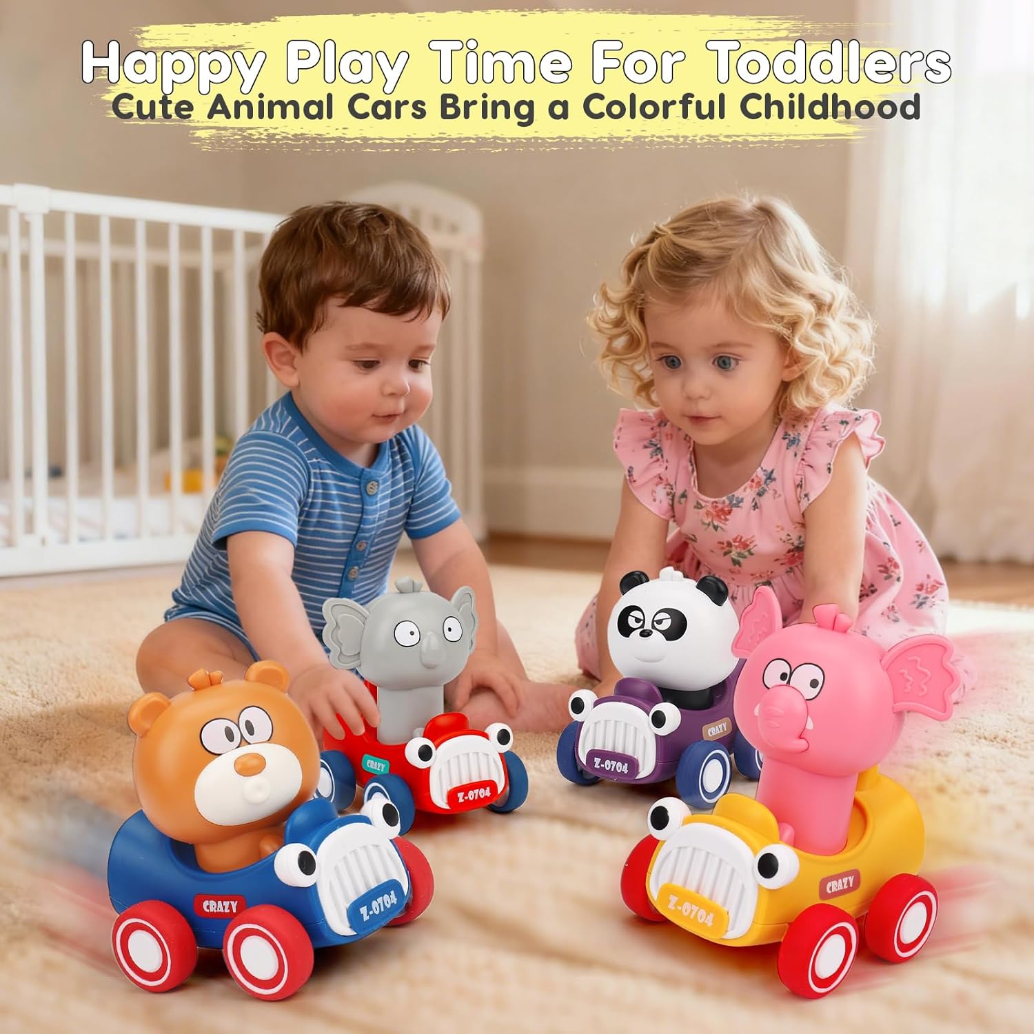 Kids animal vehicle toy set for boys and girls