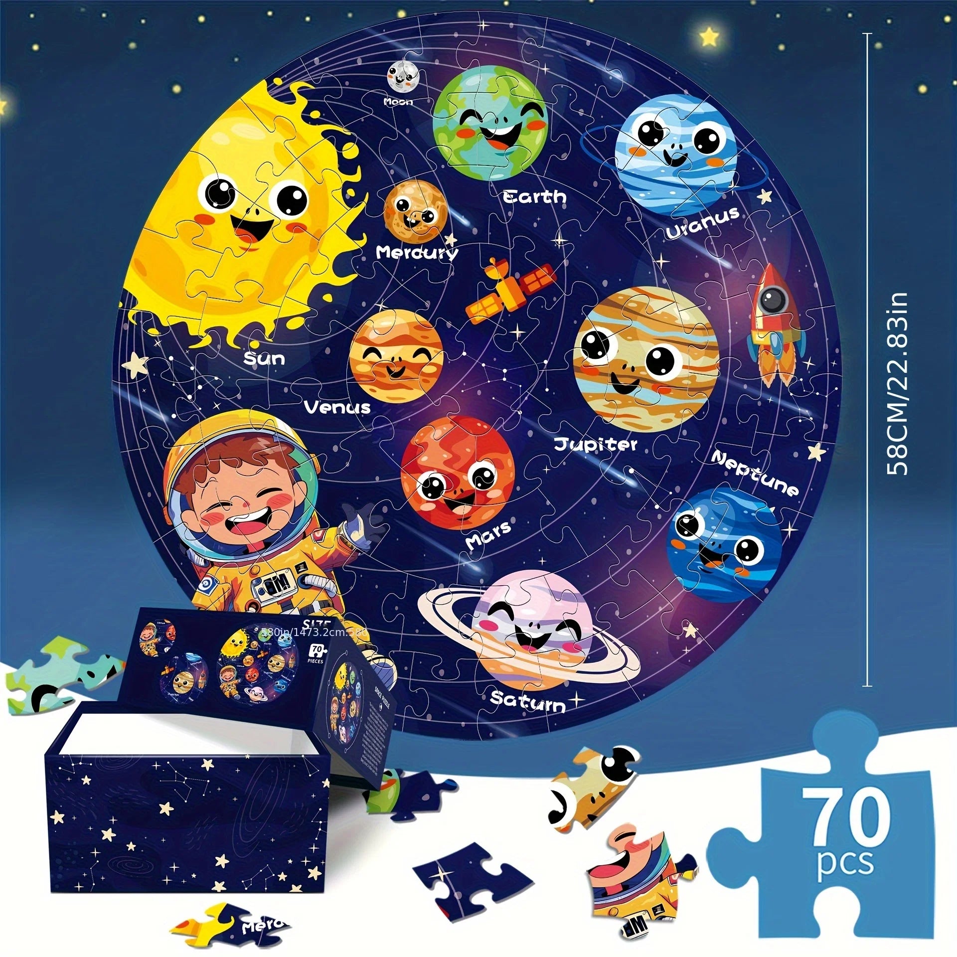 Astronomy puzzle game for kids learning activities