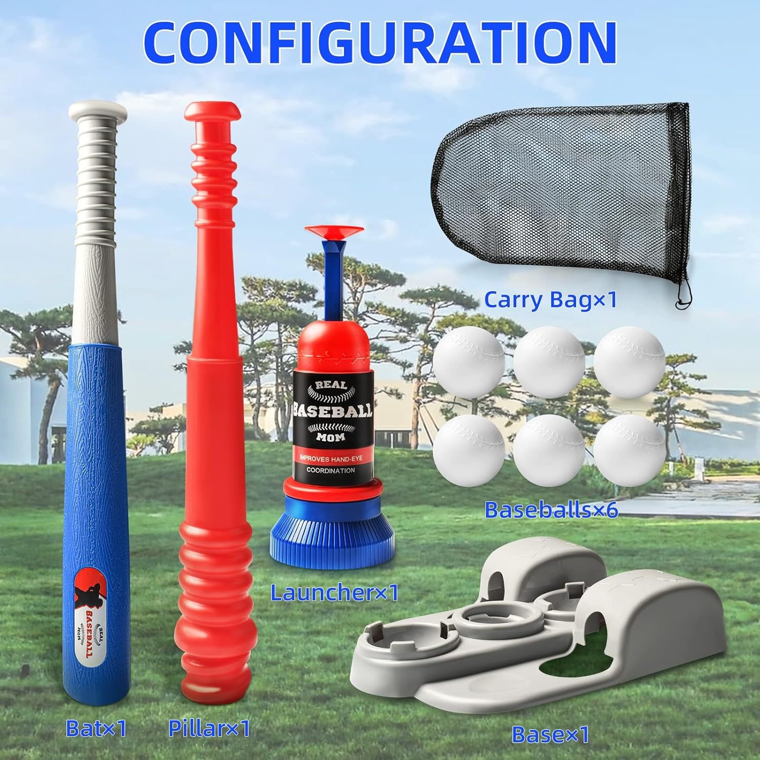 Kids baseball pitching machine toy set