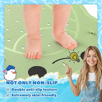 Toddler Bathing on Non-Slip Kids Bathtub Mat for Safe Bath Time