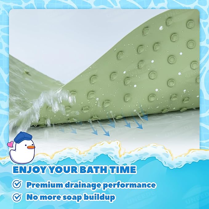 Side View of Anti-Slip Toddler Bathtub Mat with Soft Rubber Surface