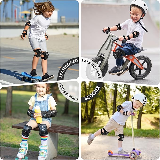 Kids Bike Helmet with Knee Pads, Elbow Pads, and Wrist Guards for Ultimate Protection