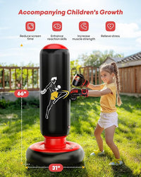 Kids Boxing Gloves with Inflatable Punching Bag Toy Set