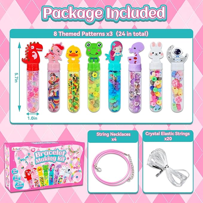 Bracelet wands charm jewelry making kit for girls aged 4-8