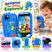 Kids camera featuring a colourful unicorn design and large interactive touchscreen display.