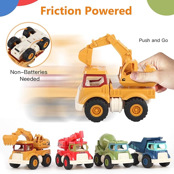 Kids construction vehicle toys colorful truck set