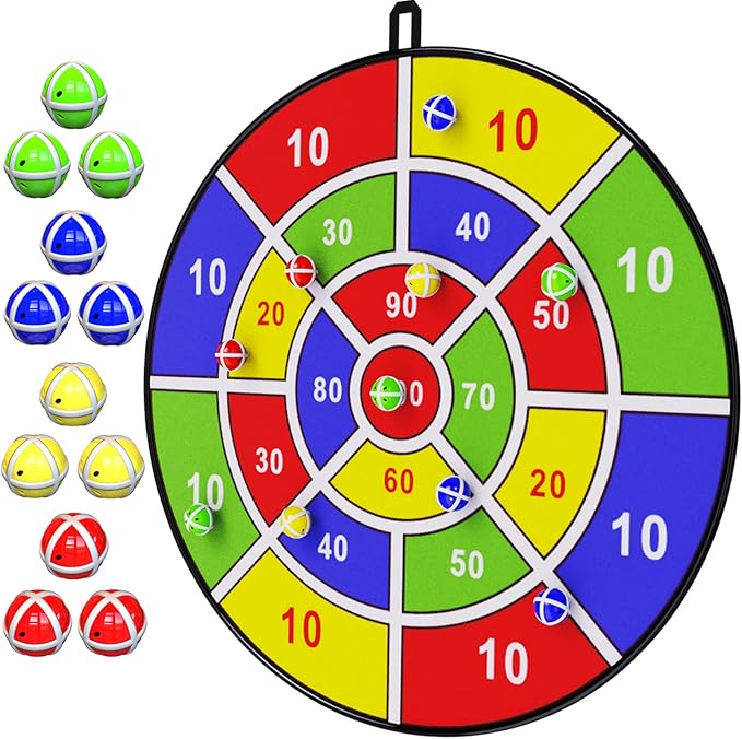 Kids dart board 29 inch with sticky balls