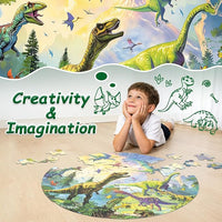 Kids dinosaur puzzle activity with easy-to-handle pieces