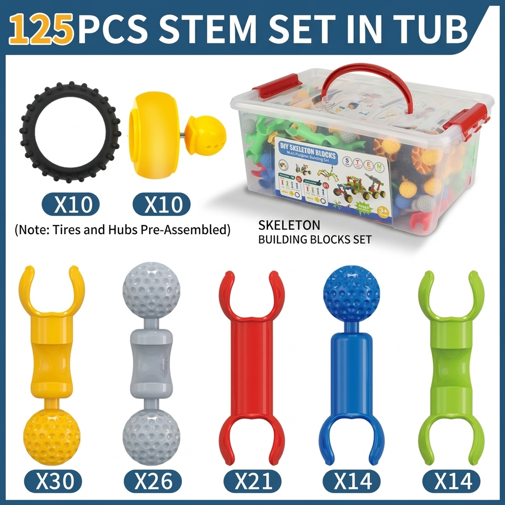 kids diy assembly toy set for building shapes and structures