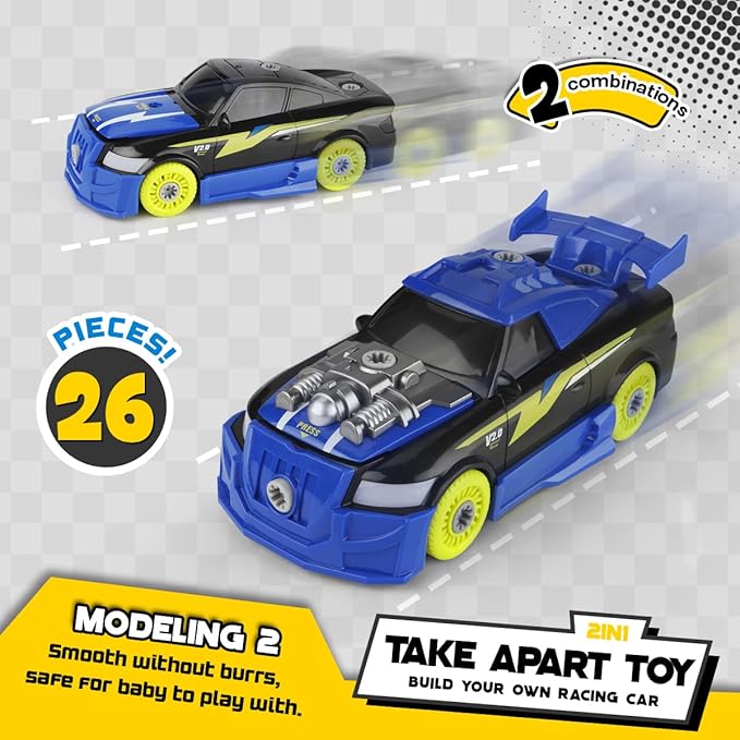 kids DIY racing car building toy STEM learning set