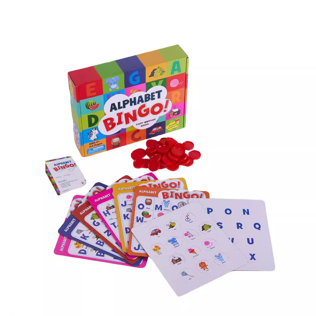 Kids educational bingo game for alphabet matching practic