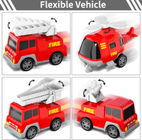 Kids Emergency Vehicle Toy Fire Truck Set