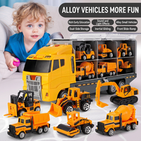 kids fire engine toy with container tractor vehicle set