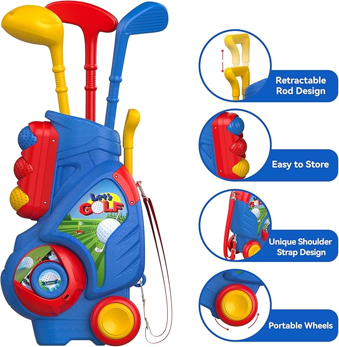 Kids golf toy set with clubs and balls