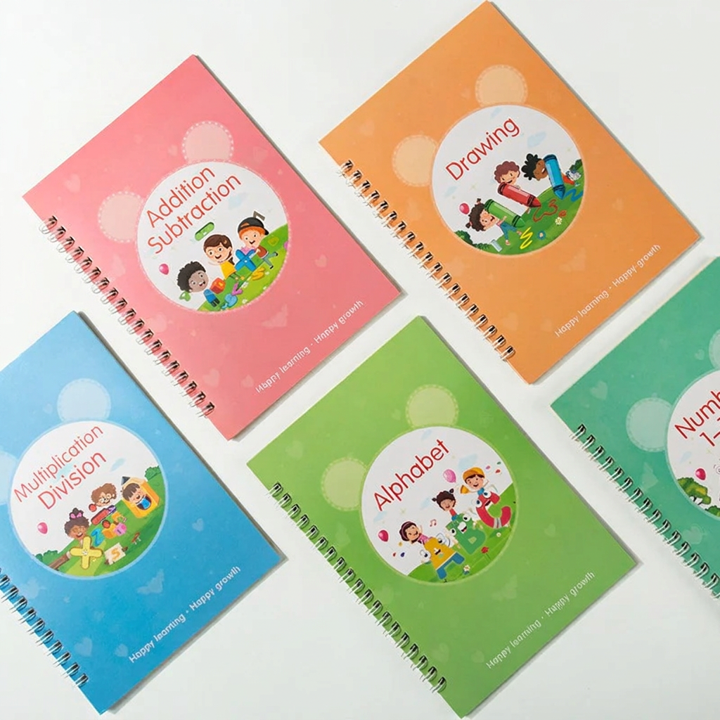 Kids handwriting copybook with magic pen reusable learning