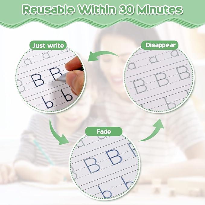 Kids handwriting workbooks with magic pen reusable learning kit