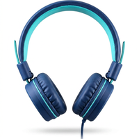 Kids foldable stereo headphones wired 3.5mm jack