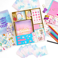 Kids journaling kit with decorative supplies and stickers