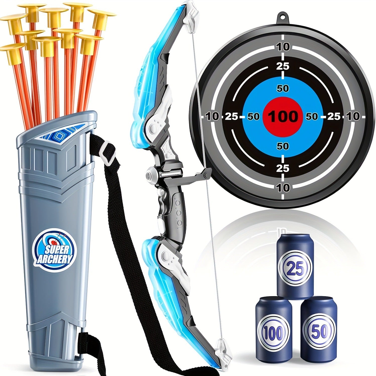 Kids LED bow and arrow set archery toy