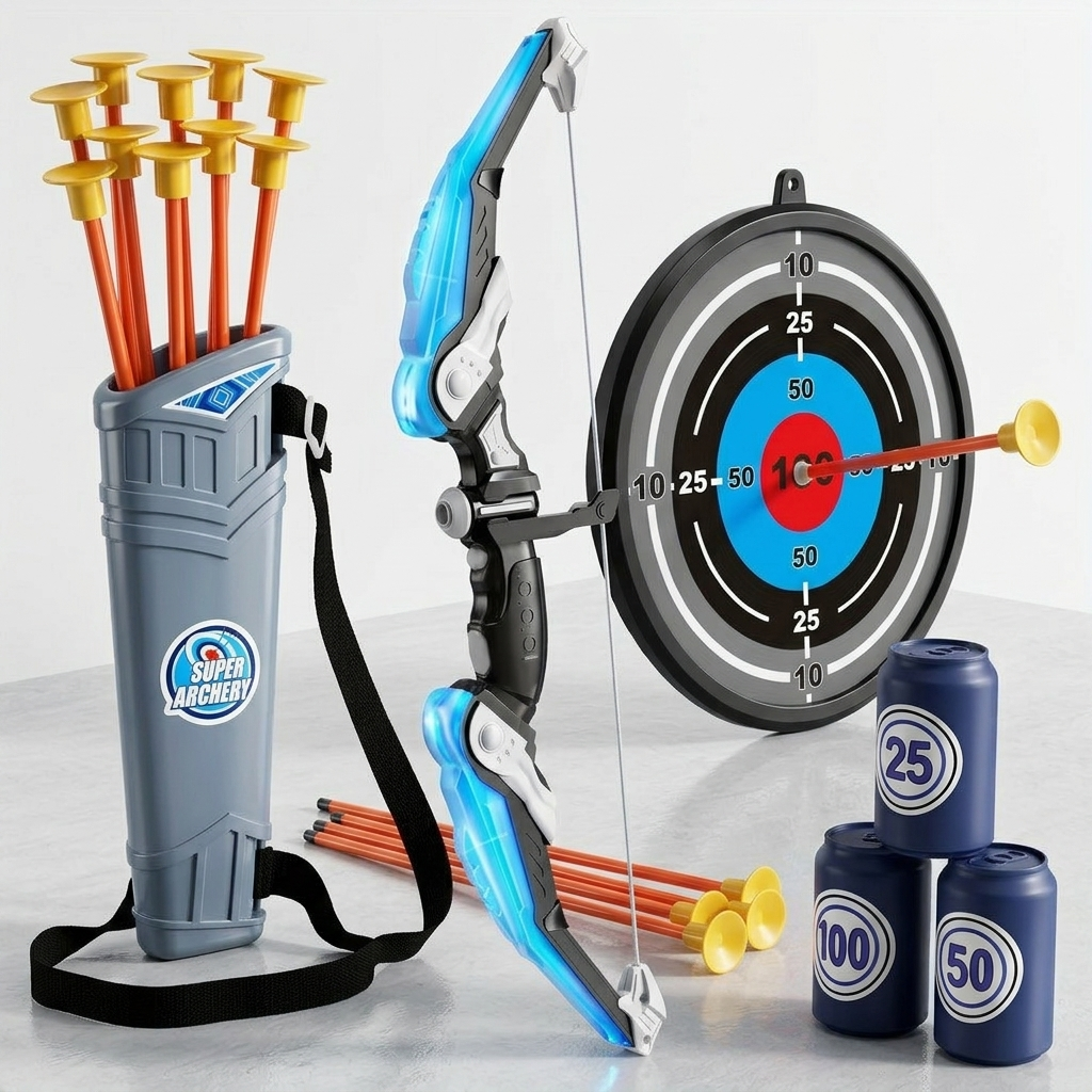 LED outdoor activity toy set with suction play pieces