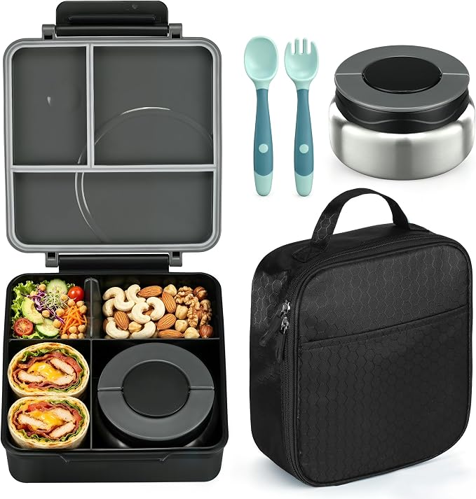 Kids lunch box set with insulated carry bag