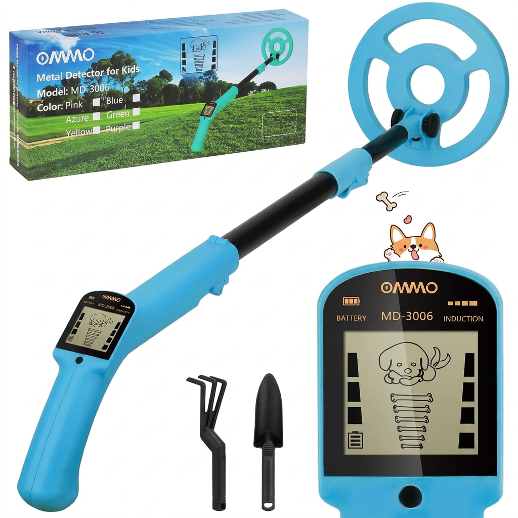 Kids metal detector with adjustable height for comfortable use