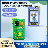 Close-up of the 2.8-inch IPS display on the dinosaur kids mini camera.