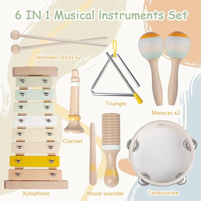 Kids musical instrument set with xylophone toddler educational toys for early learning and fun