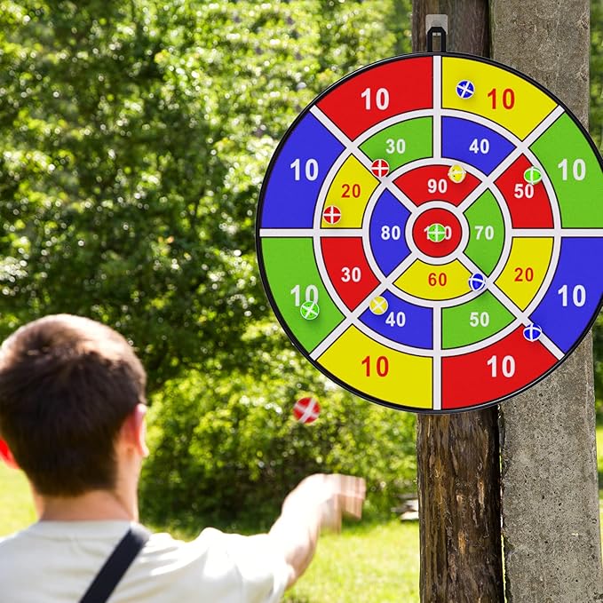 Kids numbered play board with sticky balls