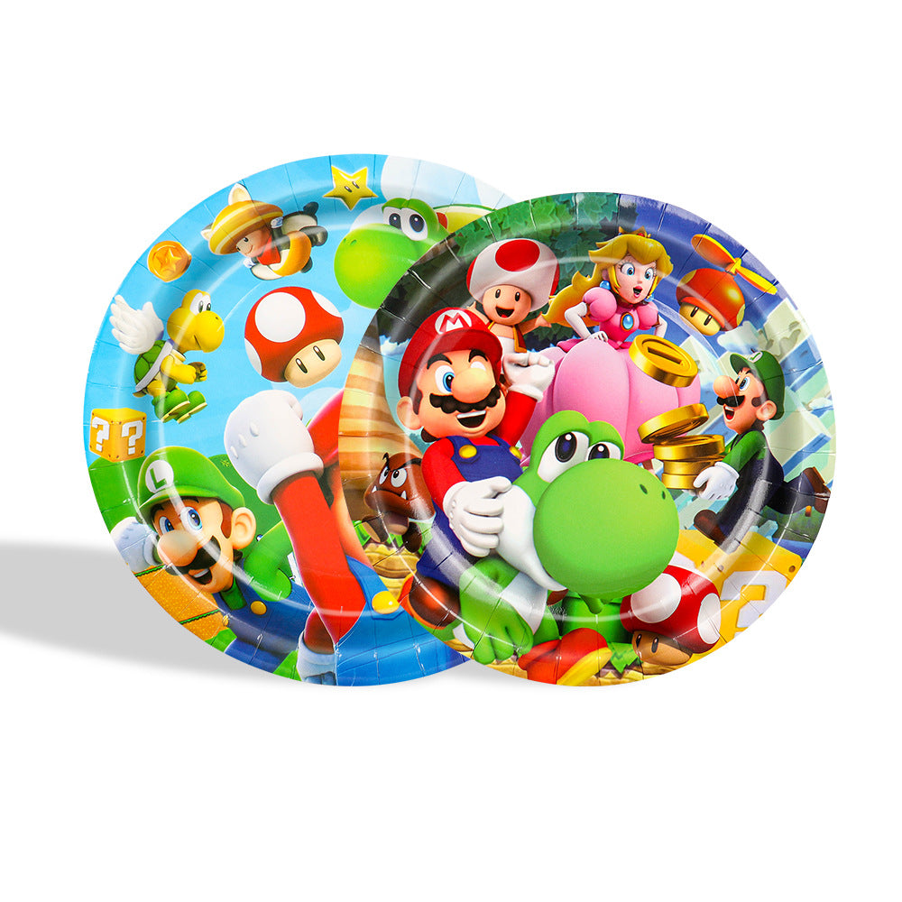 Cartoon themed cups and plates set for children birthday party